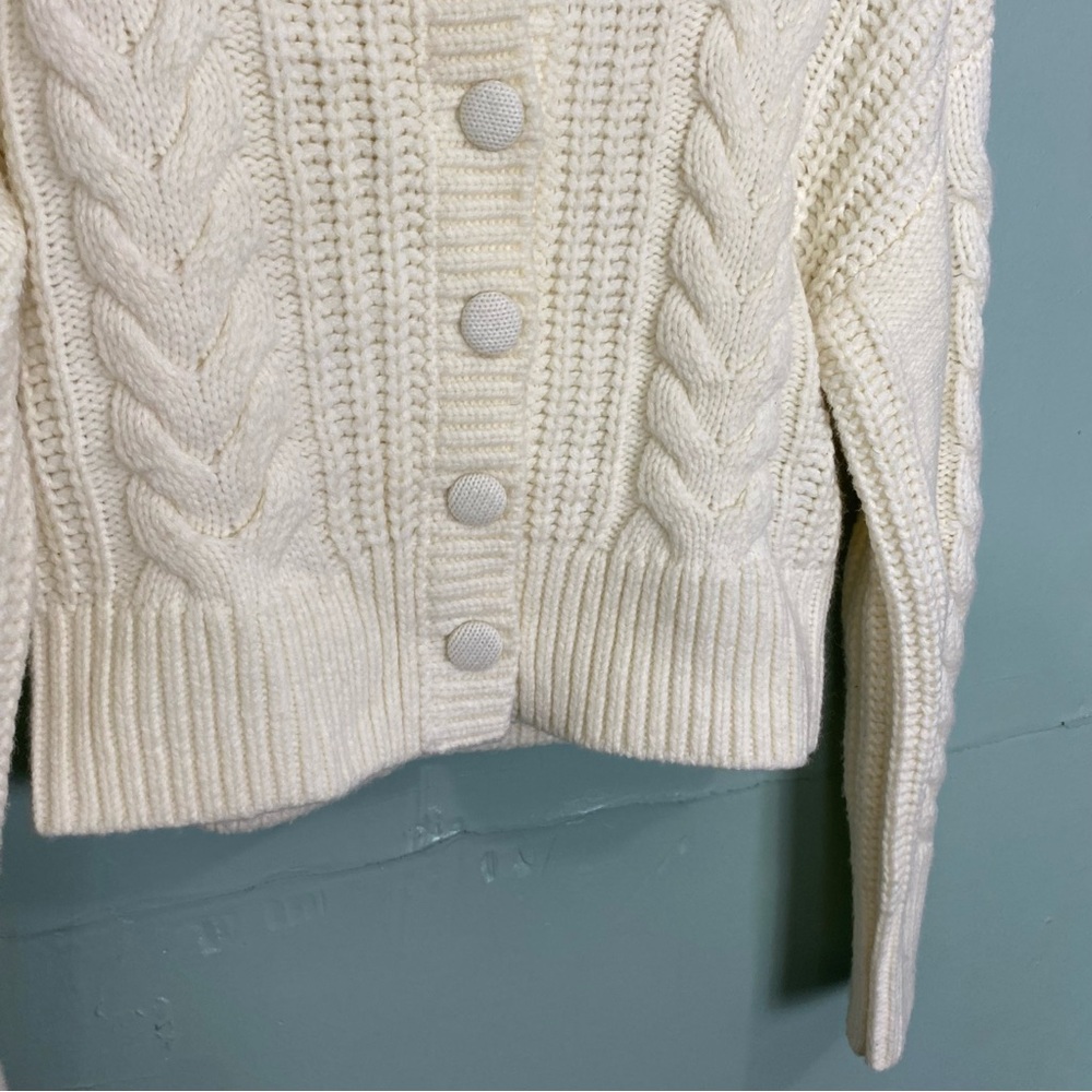 Christy Lynn Iris‎ Cable Knit Cardigan Crean Wool Blend Size XS - Picture 4 of 13